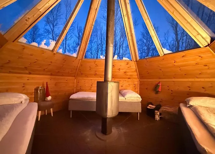 Countryside Tromso- Cozy Glass- Roof Cabins- Aurora Wonderland Kamp alanı